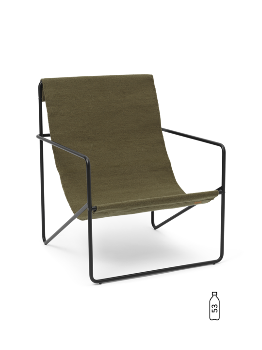 Ferm Living Fauteuil extérieur - Desert Lounge Chair - Black/Olive