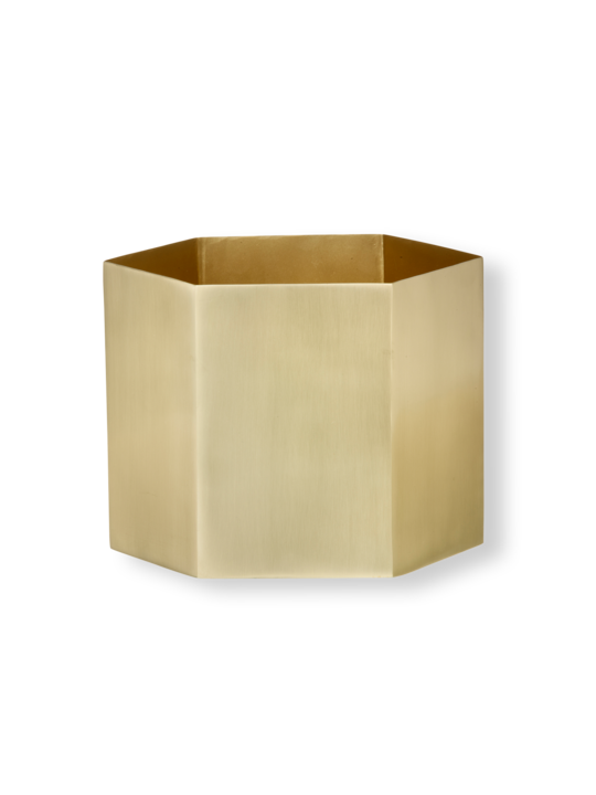 Ferm Living cache Pot - Hexagon Pot - Extra Large - Brass