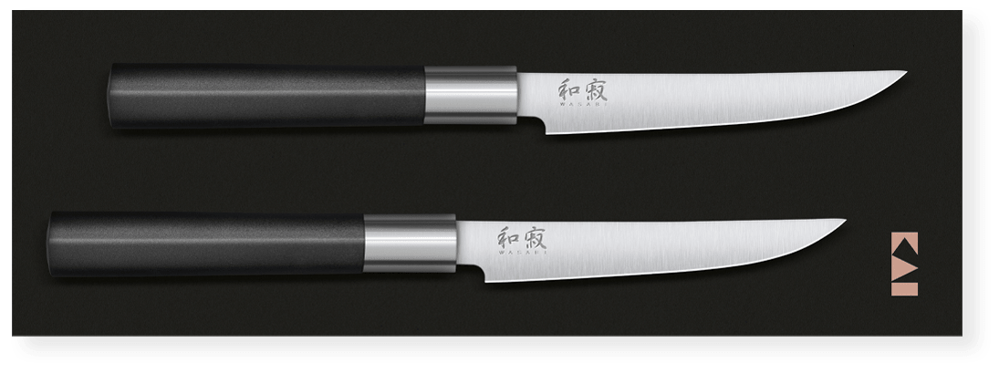 Couteau japonais Kai - Set de 2 Couteaux à steak Wasabi black