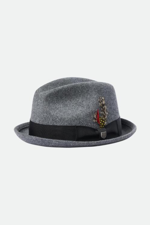 Brixton chapeau - Gain Fedora - Dark heather grey