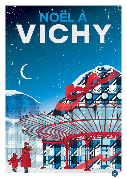 Affiche Vichy -  SoZ - Noel à Vichy - 2021 - 30x40