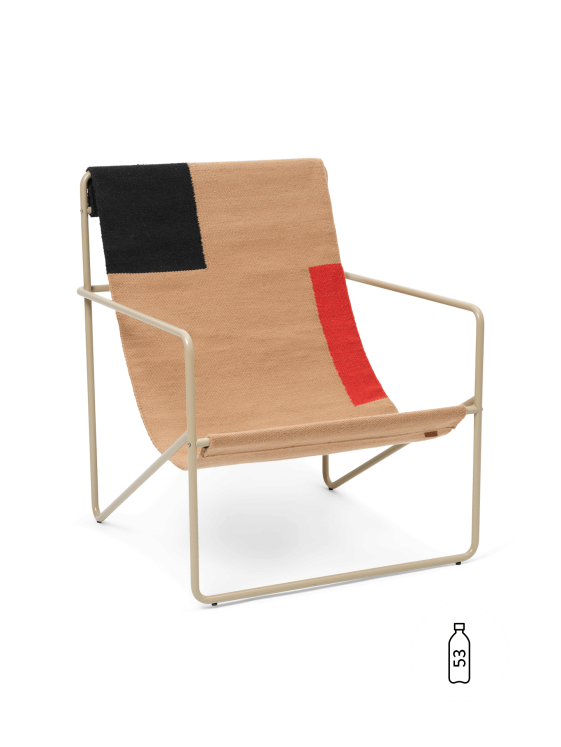 Ferm Living Fauteuil extérieur - Desert Lounge Chair - Cashmere/Block