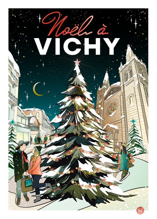 Affiche So.Z - Noël à Vichy - 2023 - 50x70 - Poster vichy