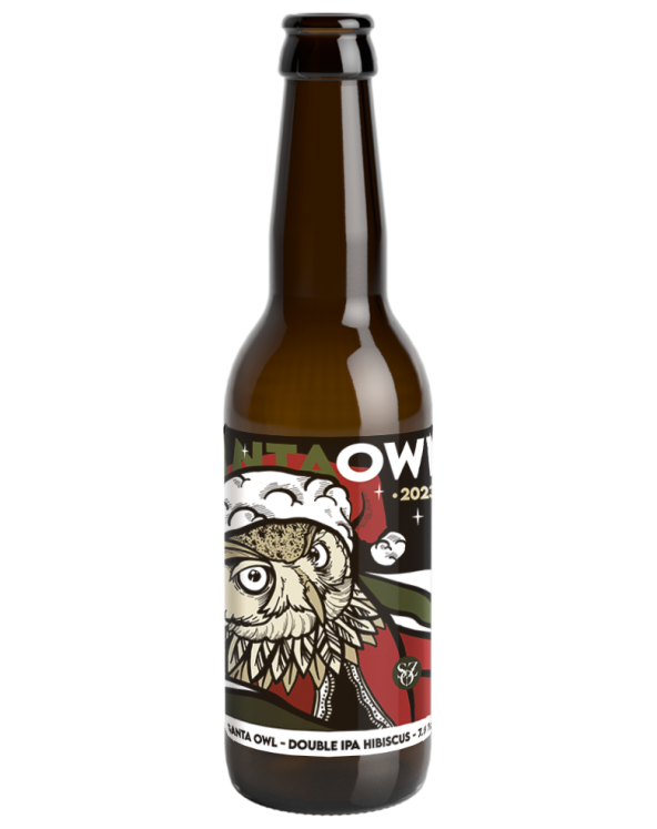 Bière Brasserie des Sagnes- Santa Owl - Dipa Hibiscus - 7,5% - 33cl