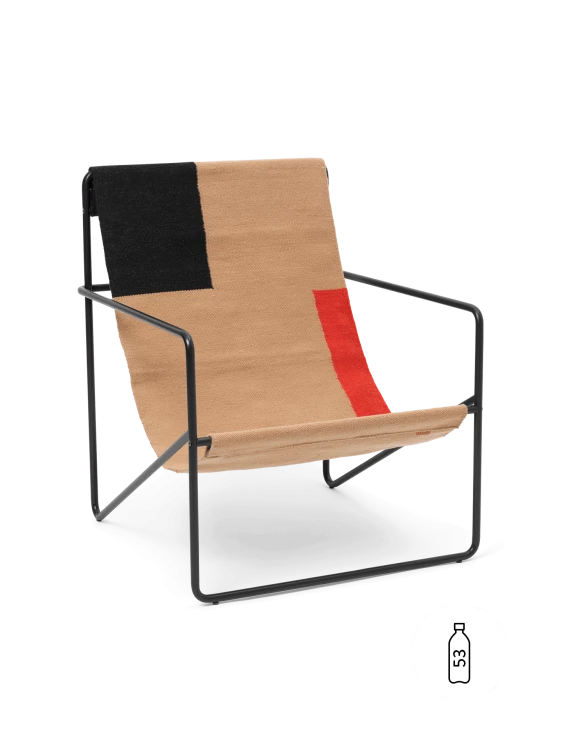 Ferm Living fauteuil extérieur - Desert Lounge Chair - Black/Block