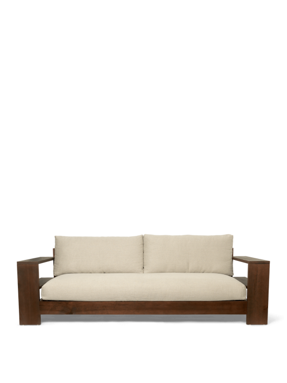 Ferm Living canapé en bois - Edre Sofa Classic Linen - Dark Stained/Natural