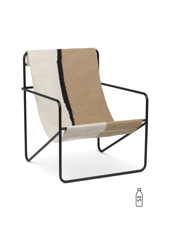 Ferm living fauteuil extérieur - Desert Lounge chaire - Black / Soil
