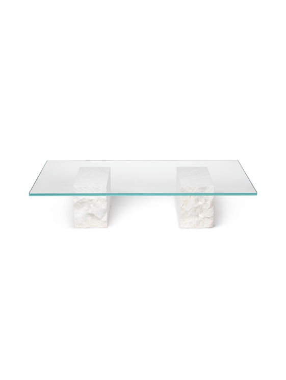 Ferm living table basse en Verre - Mineral Cofee Table - Bianco cura