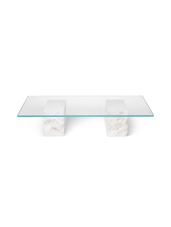 Ferm living table basse en Verre - Mineral Cofee Table - Bianco cura