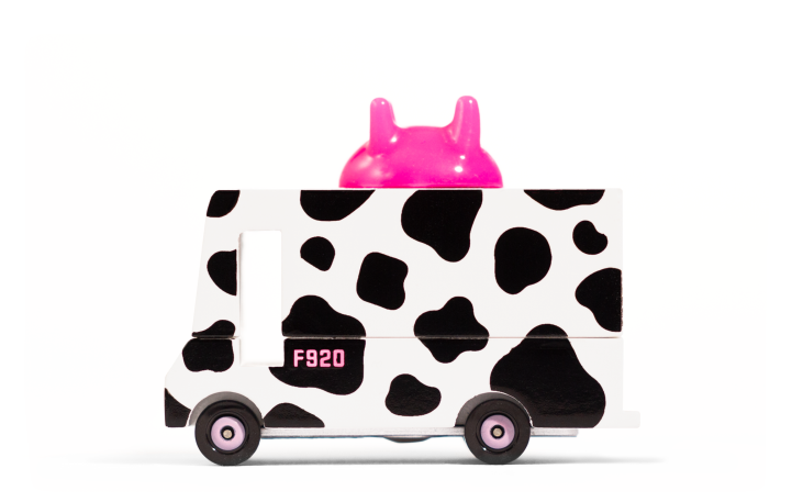 Candylab toy camion en bois - Moo Milk van