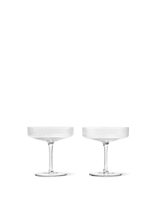 Ferm living coupe à Champagne - Ripple Champagne Saucers - Set of 2 - Clear