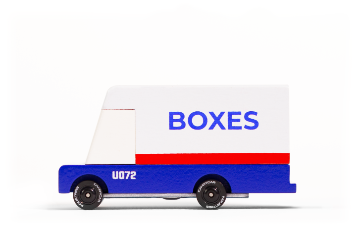 Candylab Toys camion en bois - Mail van - boxes