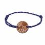 Bracelet cordon - médaillon bois - DWYT - L'Alpin couleur : Bleu Marine