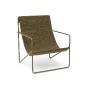 Ferm Living Fauteuil extérieur - Desert Lounge Chair - Cashmere/Olive