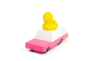 Candylab Toys Camion en bois - Duckie Wagon Bright Pink Wagon